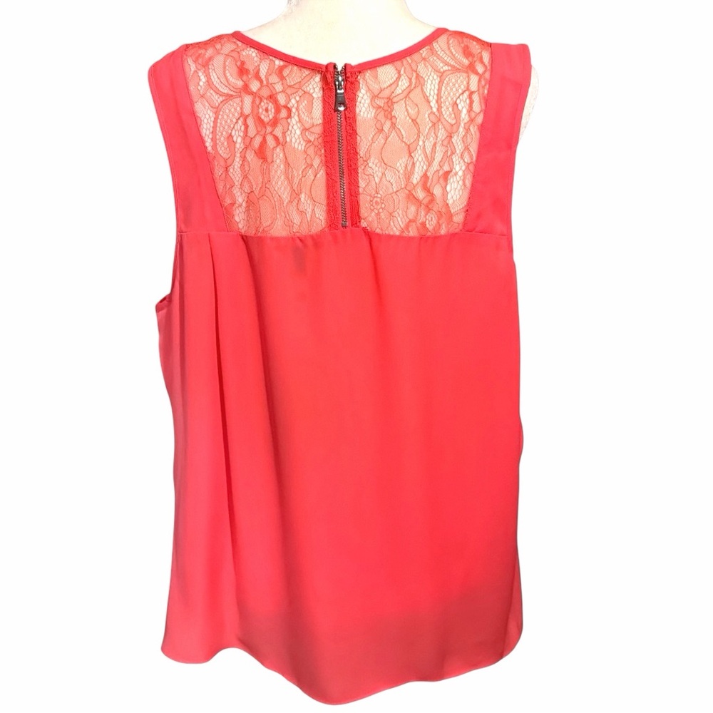 6th & Lane Coral Sleeveless Blouse with Lace Accents - Picture 4 of 7